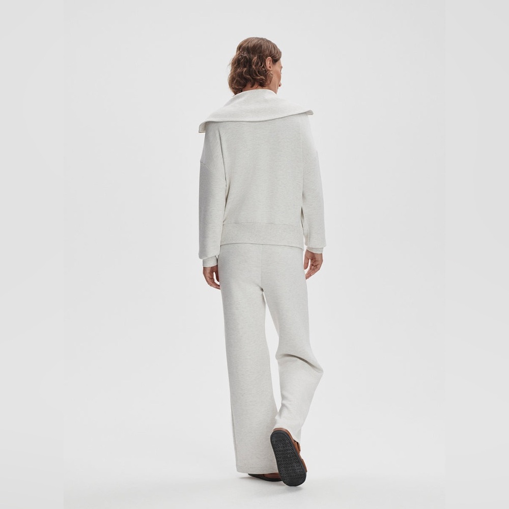 Varley Halley Zip-Through Sweat in Ivory Marl - Picture 4 of 10